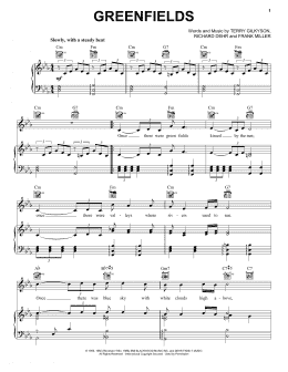 page one of Greenfields (Piano, Vocal & Guitar Chords (Right-Hand Melody))