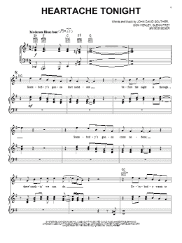 page one of Heartache Tonight (Piano, Vocal & Guitar Chords (Right-Hand Melody))