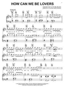 page one of How Can We Be Lovers (Piano, Vocal & Guitar Chords (Right-Hand Melody))