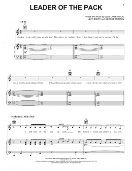 page one of Leader Of The Pack (Piano, Vocal & Guitar Chords (Right-Hand Melody))