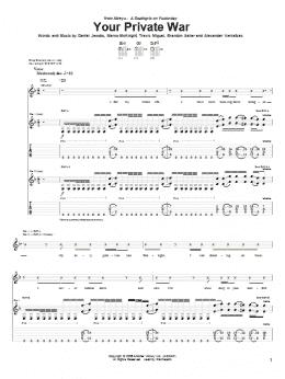 page one of Your Private War (Guitar Tab)