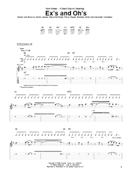 page one of Ex's And Oh's (Guitar Tab)