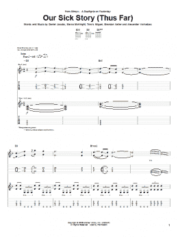 page one of Our Sick Story (Thus Far) (Guitar Tab)