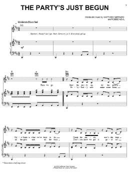 page one of The Party's Just Begun (Piano, Vocal & Guitar Chords (Right-Hand Melody))