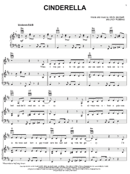 page one of Cinderella (Piano, Vocal & Guitar Chords (Right-Hand Melody))
