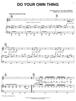 page one of Do Your Own Thing (Piano, Vocal & Guitar Chords (Right-Hand Melody))