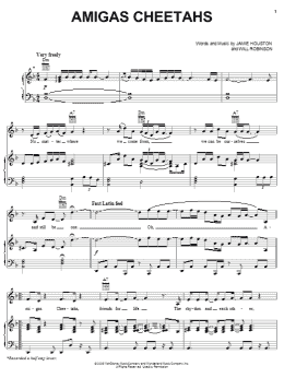 page one of Amiga's Cheetahs (Piano, Vocal & Guitar Chords (Right-Hand Melody))