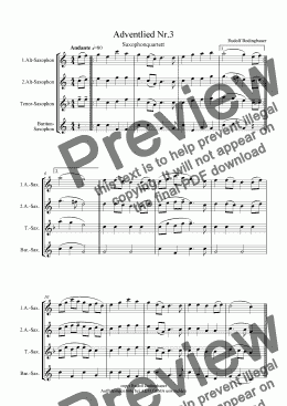 page one of Adventlied Nr.3  Saxophonquartett