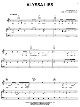 page one of Alyssa Lies (Piano, Vocal & Guitar Chords (Right-Hand Melody))
