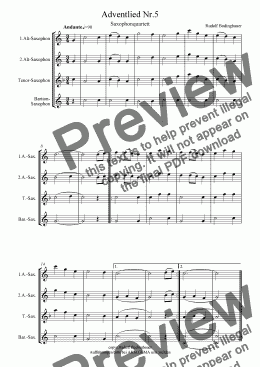 page one of Adventlied Nr.5  Saxophonquartett