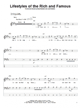 page one of Lifestyles Of The Rich And Famous (Bass Guitar Tab)