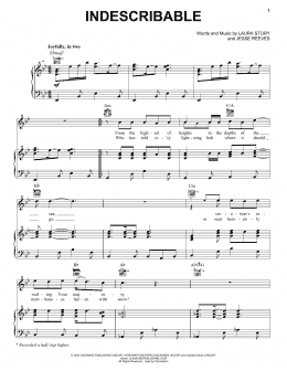 page one of Indescribable (Piano, Vocal & Guitar Chords (Right-Hand Melody))
