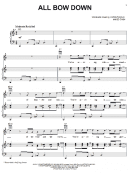 page one of All Bow Down (Piano, Vocal & Guitar Chords (Right-Hand Melody))