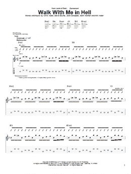 page one of Walk With Me In Hell (Guitar Tab)