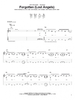 page one of Forgotten (Lost Angels) (Guitar Tab)