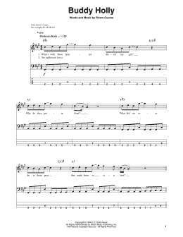 page one of Buddy Holly (Bass Guitar Tab)