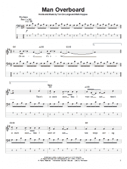 page one of Man Overboard (Bass Guitar Tab)