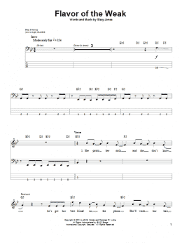 page one of Flavor Of The Weak (Bass Guitar Tab)