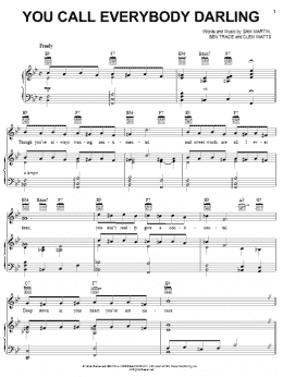 page one of You Call Everybody Darling (Piano, Vocal & Guitar Chords (Right-Hand Melody))