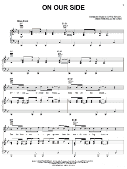 page one of On Our Side (Piano, Vocal & Guitar Chords (Right-Hand Melody))