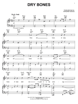 page one of Dry Bones (Piano, Vocal & Guitar Chords (Right-Hand Melody))