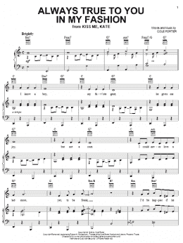 page one of Always True To You In My Fashion (from Kiss Me, Kate) (Piano, Vocal & Guitar Chords (Right-Hand Melody))