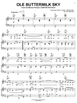 page one of Ole Buttermilk Sky (Piano, Vocal & Guitar Chords (Right-Hand Melody))