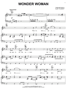 page one of Wonder Woman (Piano, Vocal & Guitar Chords (Right-Hand Melody))