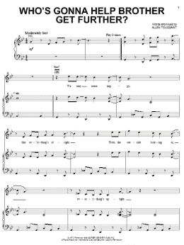 page one of Who's Gonna Help Brother Get Further? (Piano, Vocal & Guitar Chords (Right-Hand Melody))