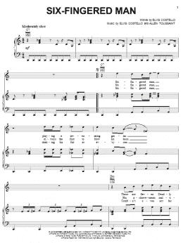 page one of Six-Fingered Man (Piano, Vocal & Guitar Chords (Right-Hand Melody))