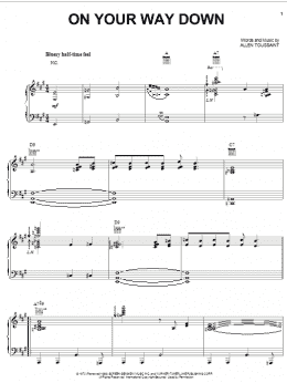page one of On Your Way Down (Piano, Vocal & Guitar Chords (Right-Hand Melody))