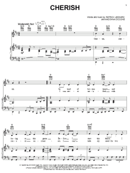 page one of Cherish (Piano, Vocal & Guitar Chords (Right-Hand Melody))