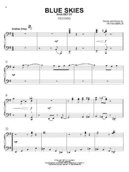 page one of Blue Skies (Piano Duet)