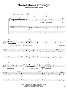 page one of Sweet Home Chicago (Bass Guitar Tab)