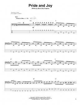 page one of Pride And Joy (Bass Guitar Tab)
