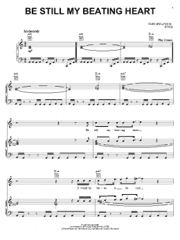 page one of Be Still My Beating Heart (Piano, Vocal & Guitar Chords (Right-Hand Melody))