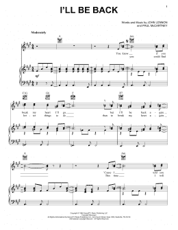 page one of I'll Be Back (Piano, Vocal & Guitar Chords (Right-Hand Melody))