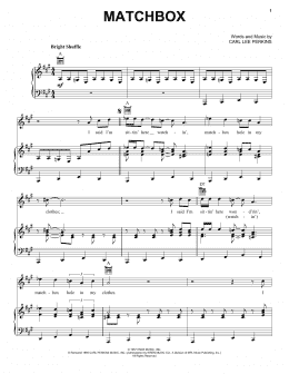 page one of Matchbox (Piano, Vocal & Guitar Chords (Right-Hand Melody))