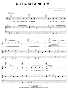 page one of Not A Second Time (Piano, Vocal & Guitar Chords (Right-Hand Melody))