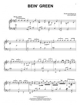 page one of Bein' Green (Piano Solo)