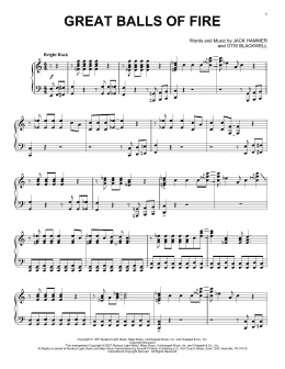 page one of Great Balls Of Fire (Piano Solo)