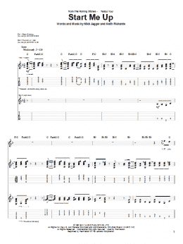 page one of Start Me Up (Guitar Tab)