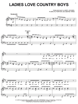 page one of Ladies Love Country Boys (Piano, Vocal & Guitar Chords (Right-Hand Melody))