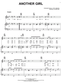 page one of Another Girl (Piano, Vocal & Guitar Chords (Right-Hand Melody))