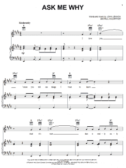 page one of Ask Me Why (Piano, Vocal & Guitar Chords (Right-Hand Melody))