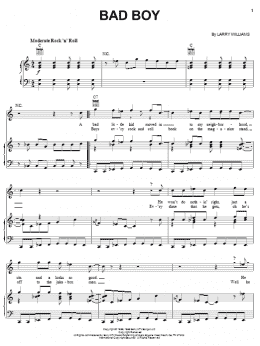 page one of Bad Boy (Piano, Vocal & Guitar Chords (Right-Hand Melody))