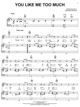 page one of You Like Me Too Much (Piano, Vocal & Guitar Chords (Right-Hand Melody))