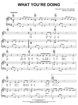 page one of What You're Doing (Piano, Vocal & Guitar Chords (Right-Hand Melody))