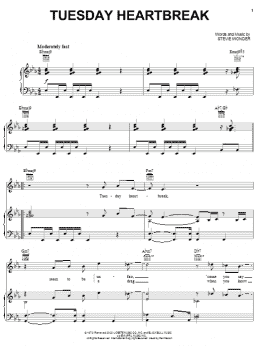 page one of Tuesday Heartbreak (Piano, Vocal & Guitar Chords (Right-Hand Melody))