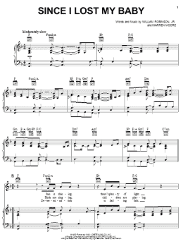 page one of Since I Lost My Baby (Piano, Vocal & Guitar Chords (Right-Hand Melody))
